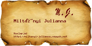 Miltényi Julianna névjegykártya